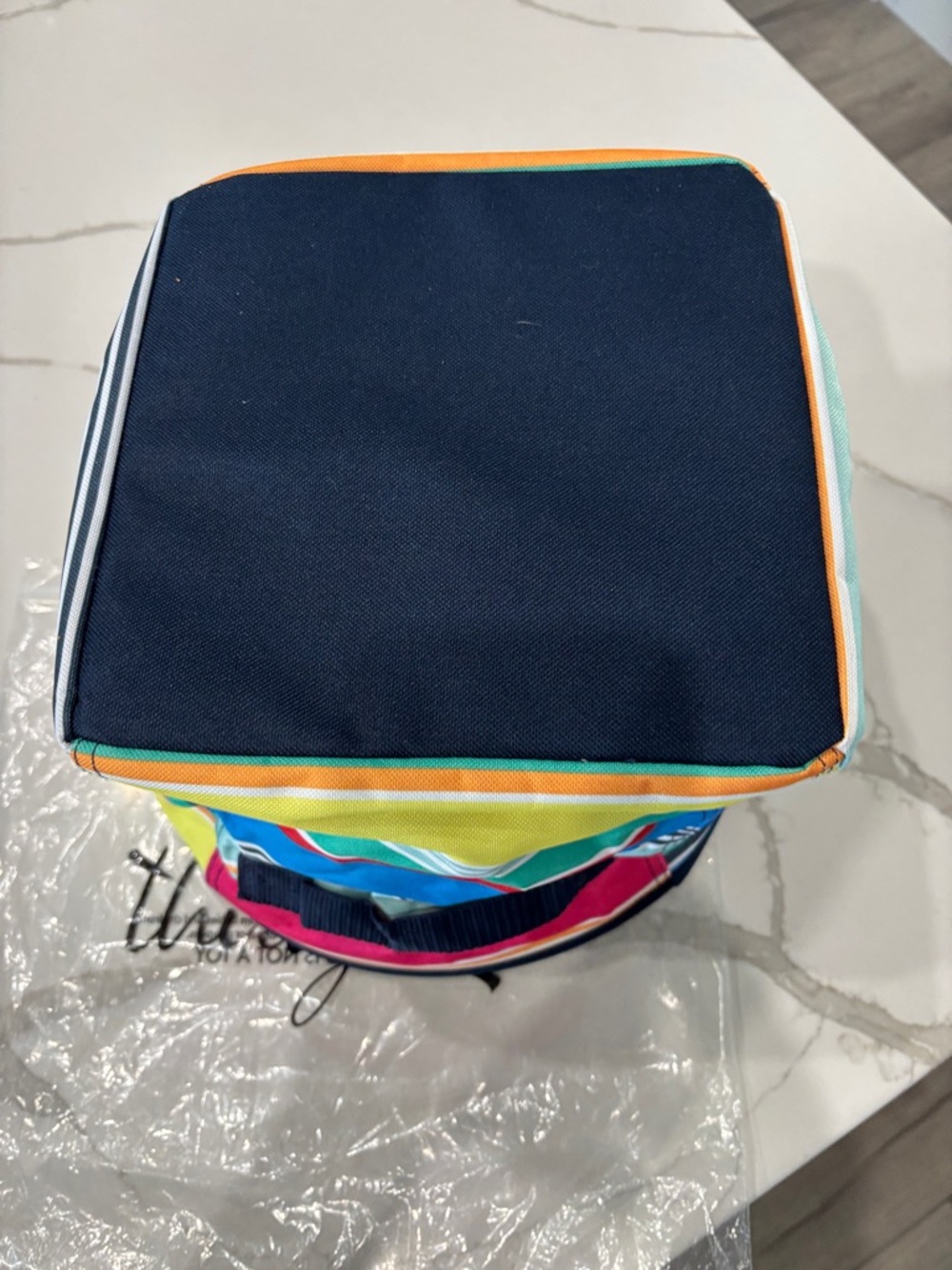 Thirty-One Multi-Color Striped Accessory Tote - Picture 3 of 4
